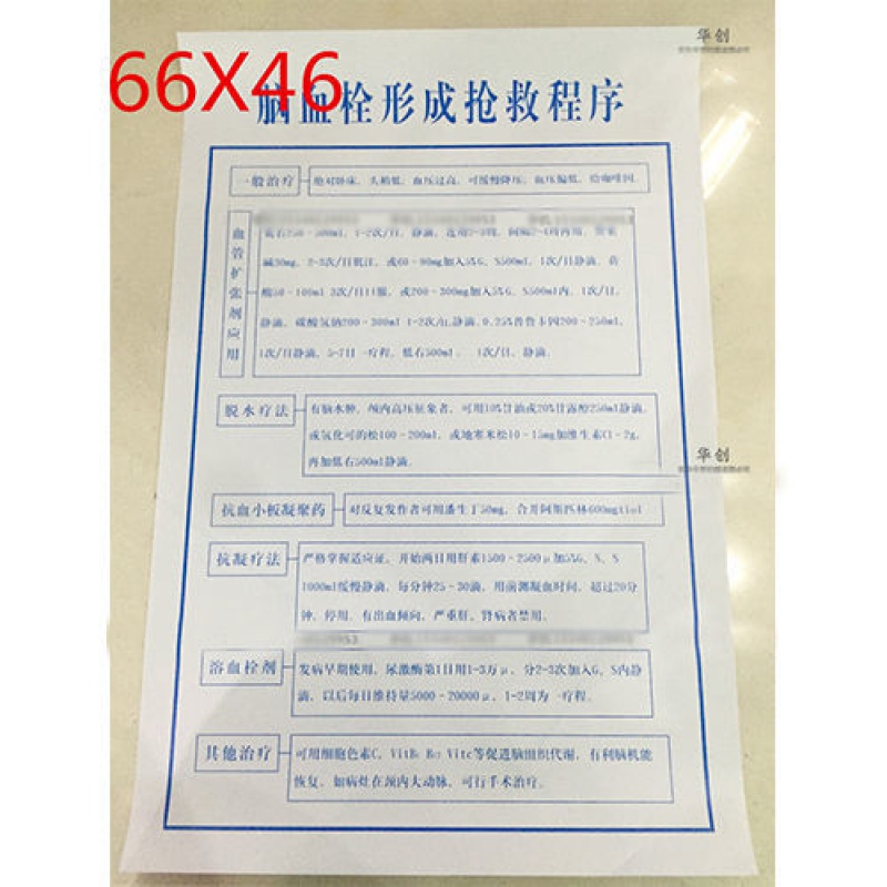 形成抢救程序图表贴图医学海报大挂图塑料斯不坏防水 pp胶 28寸 胶 28