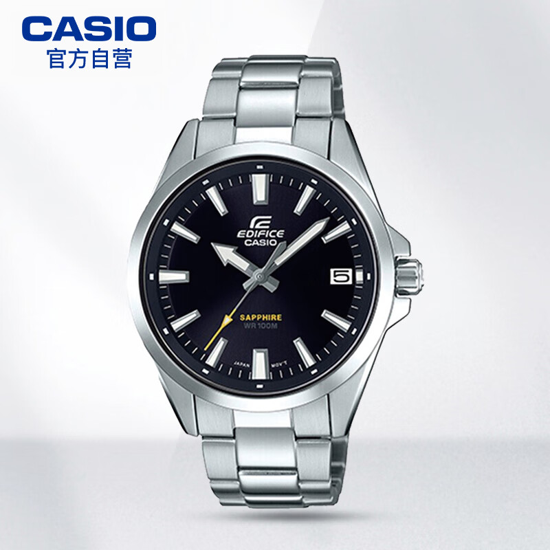卡西欧(casio)手表 edifice系列轻薄款时尚简约商务人工蓝宝石玻璃
