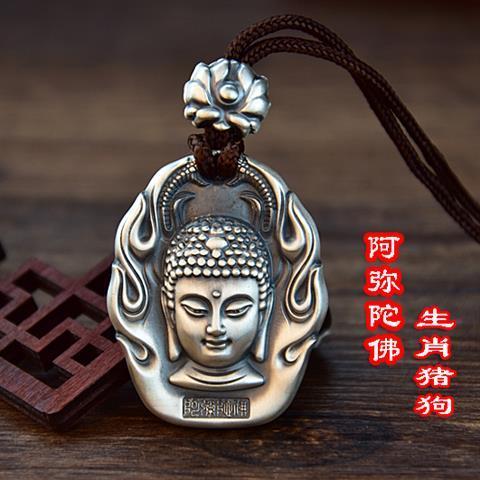 龙年的本命佛 复古十二生肖本命佛项坠本命年银佛牌sn8470 阿弥陀佛