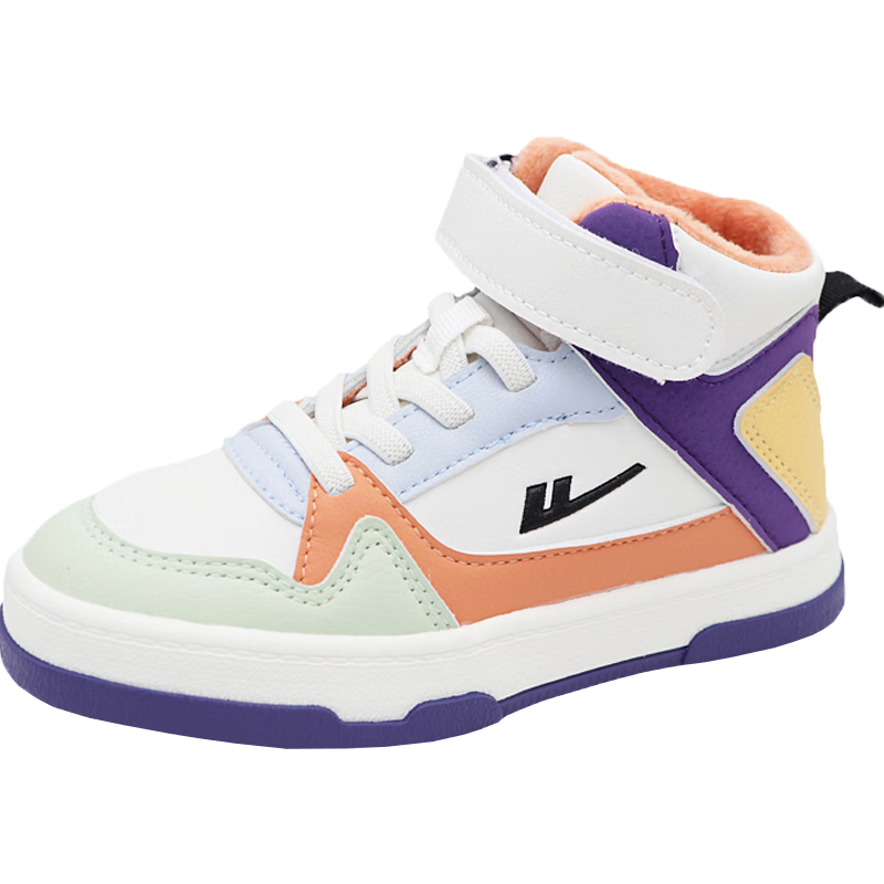 回力 Warrior 儿童运动鞋男女童鞋加绒儿童鞋 WZ(TH)-0491 米橘紫 26 