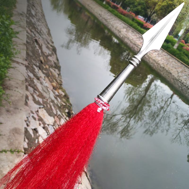 miflame武术枪白蜡杆红缨枪霸王枪赵子龙不锈钢红樱枪头长矛太极大枪