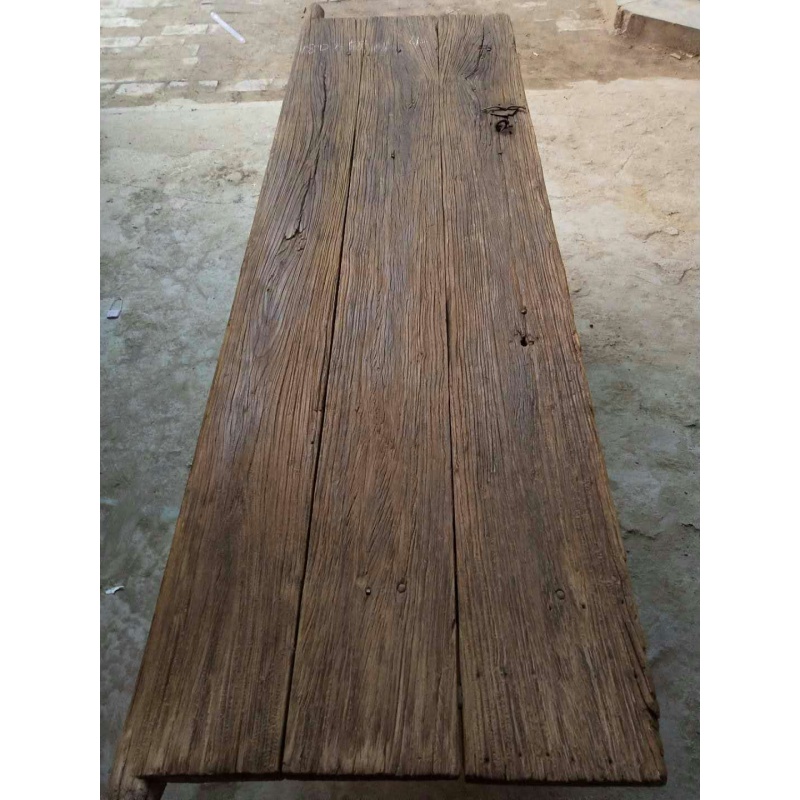 书桌茶台两用 老榆木门板桌老木板旧木风化木复古怀 普通老门板17cmm