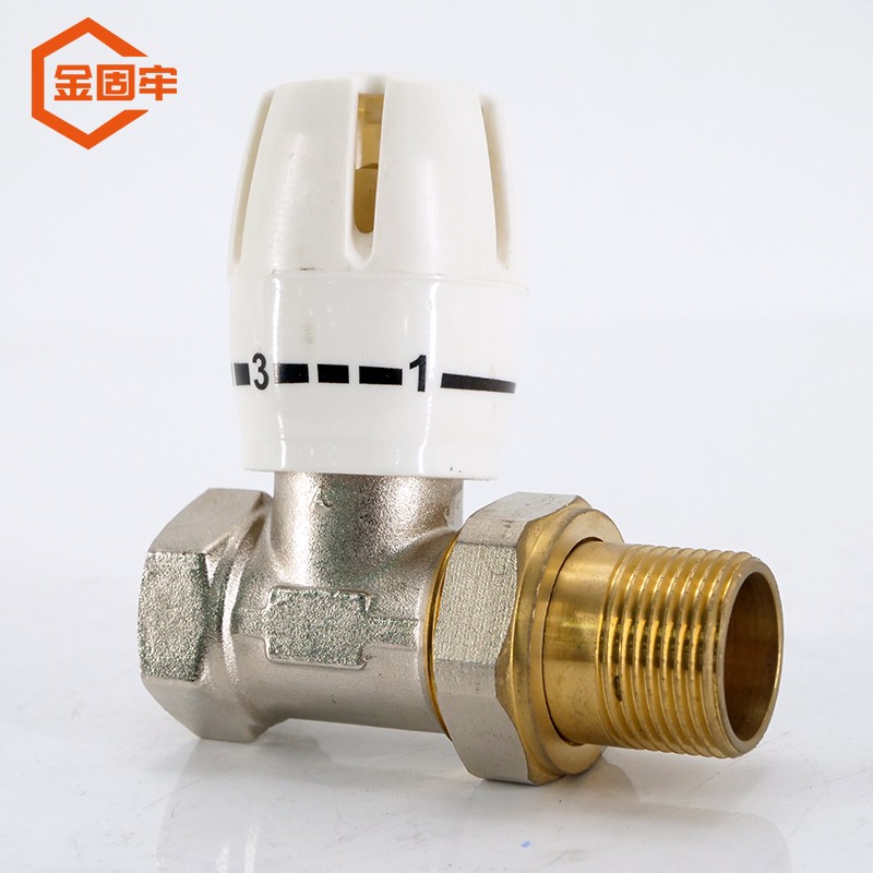 金固牢 kzzy-812 黄铜镀镍手动直式丝口温控阀 散热片温控调节阀冷热
