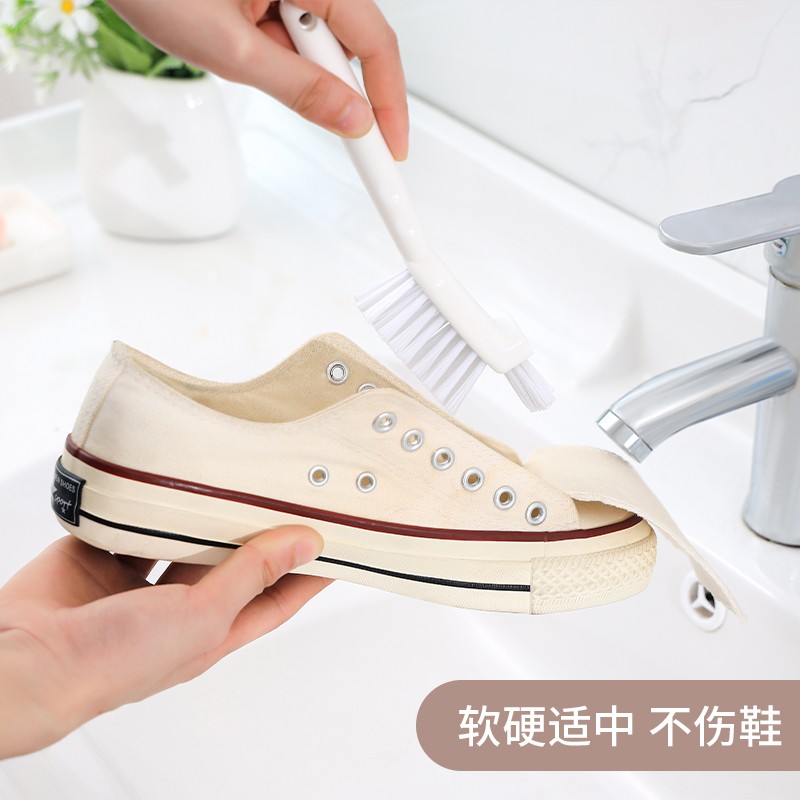SP SAUCE日本洗鞋双头刷不伤鞋长柄刷家用洗鞋子无死角专用刷多功能清洁神器洗刷两件套 鞋刷两件套