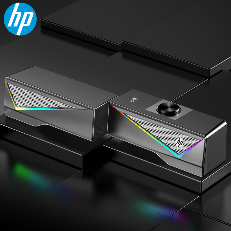 惠普（HP）DHE-6005 音响 迷你长条小音箱手机多媒体笔记本电脑桌面有线台式机低音炮游戏电竞炫彩灯光