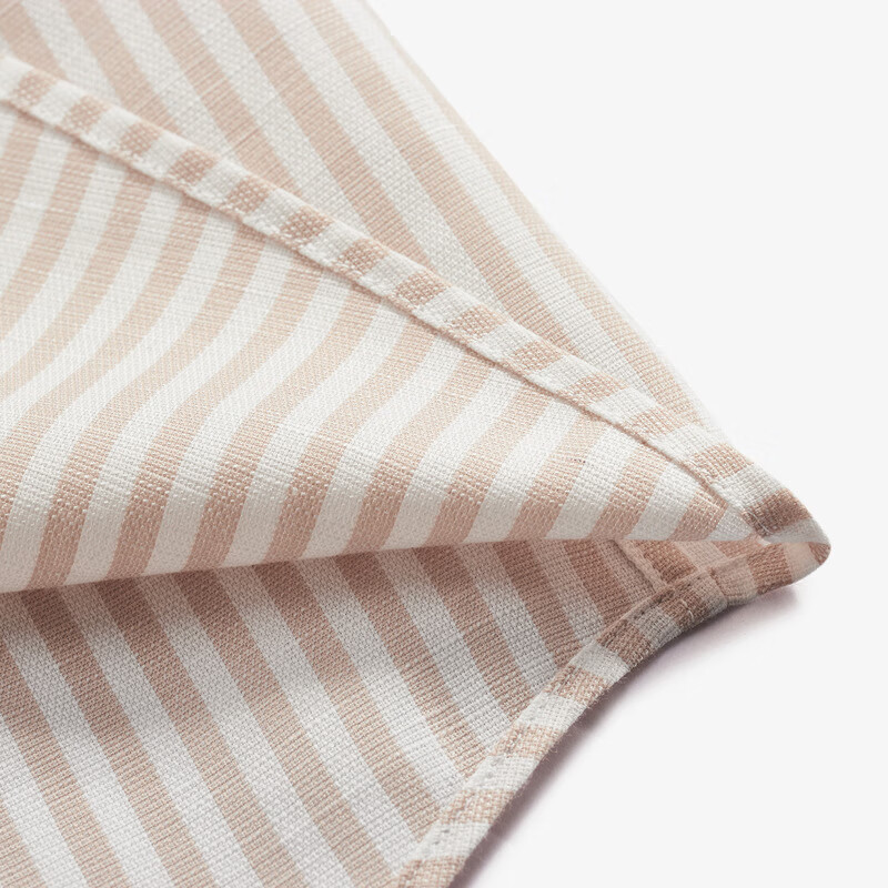 MAYOR男装春季300支棉汉麻桑蚕丝易烫绿条纹长袖衬衫 米黄 42