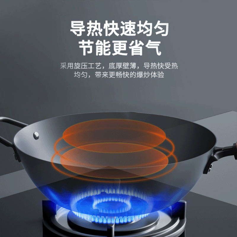康巴赫(KOBACH)炒锅不粘锅精铁锅0涂层不粘锅家用炒菜锅燃气/电磁炉炒锅少油烟 【6倍防锈】免开锅精铁炒锅 32cm 0涂层丨不挑灶丨一级耐磨