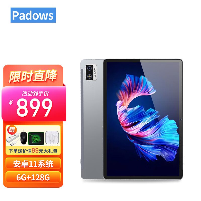 PADOWS 安卓平板 10.1英寸高清屏八核学生网课游戏全网通平板 Mate P40 6G+128G