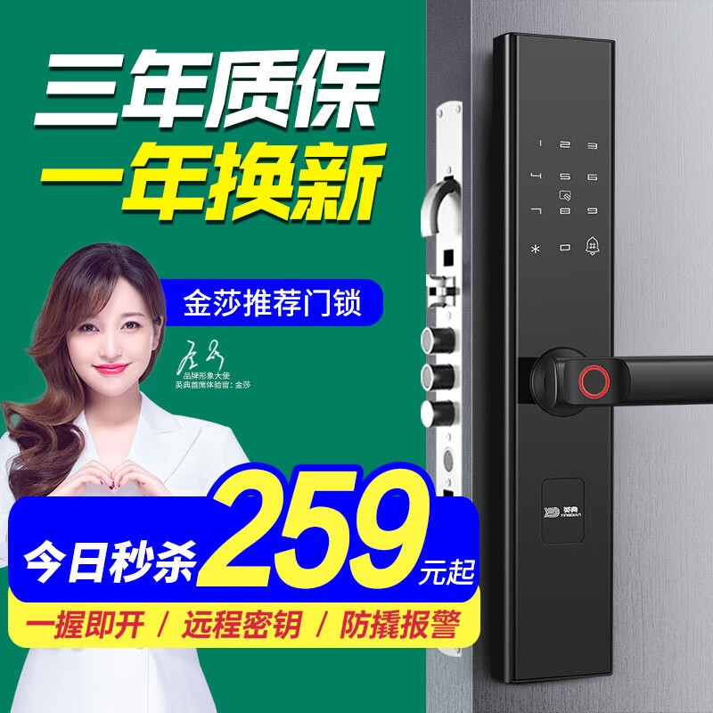 英典(YINGDIAN) K2s指纹锁密码锁智能门锁电子锁家用防盗门智能门推拉式标准锁体 经典版(五合一开锁)指导安装 锁体/IC卡/十年维护