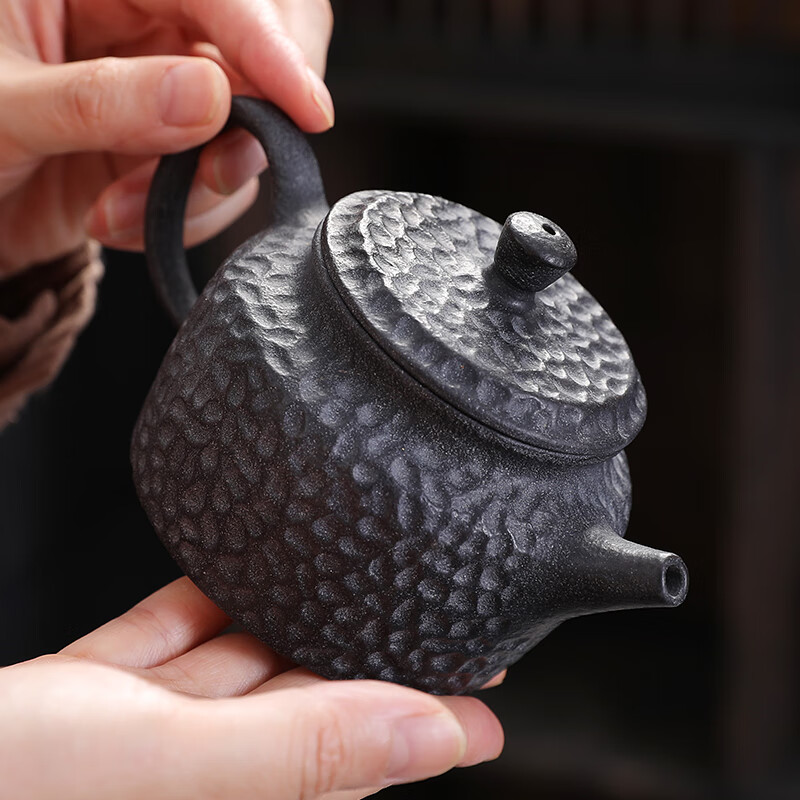 天然冰碛岩石茶壶中式复古纯手工石壶泡岩茶单壶养生石头功夫茶具