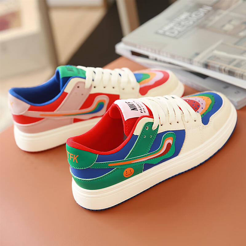 凤高(fenggao)女鞋2023新款夏季网红板鞋女设计感小众休闲百搭运动鞋