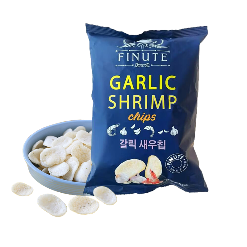 FINUTE 趣萊福蝦片82g蒜味大包韓國進(jìn)口薯片蝦條 膨化食品網(wǎng)紅休閑零食