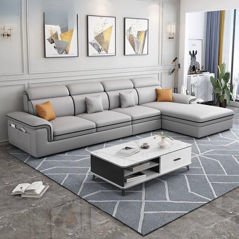 檀福匠2026新款沙发客厅棉布艺大小户型简约现代轻奢科技布猫爪皮沙发 钥匙扣 五位+互换贵妃+配套茶几