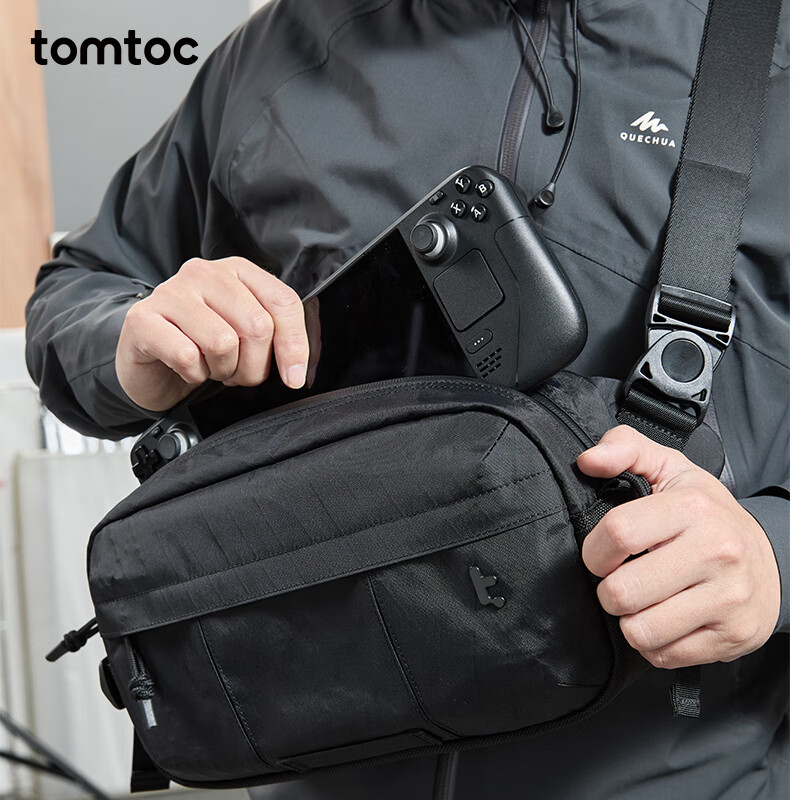 tomtoc机能斜挎包男士单肩包X-Pac休闲防泼水新款挎包Switch收纳背包T26 砂岩棕 5.5L
