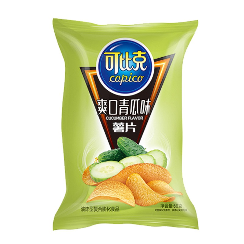 可比克薯片60g番茄烧烤原味香辣味 自营办公室休闲食品膨化零食小吃