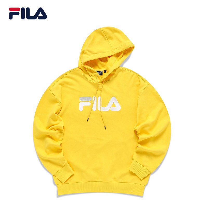 fila 斐乐官方情侣款连帽卫衣 2021秋季新款男女同款休闲运动上衣字母