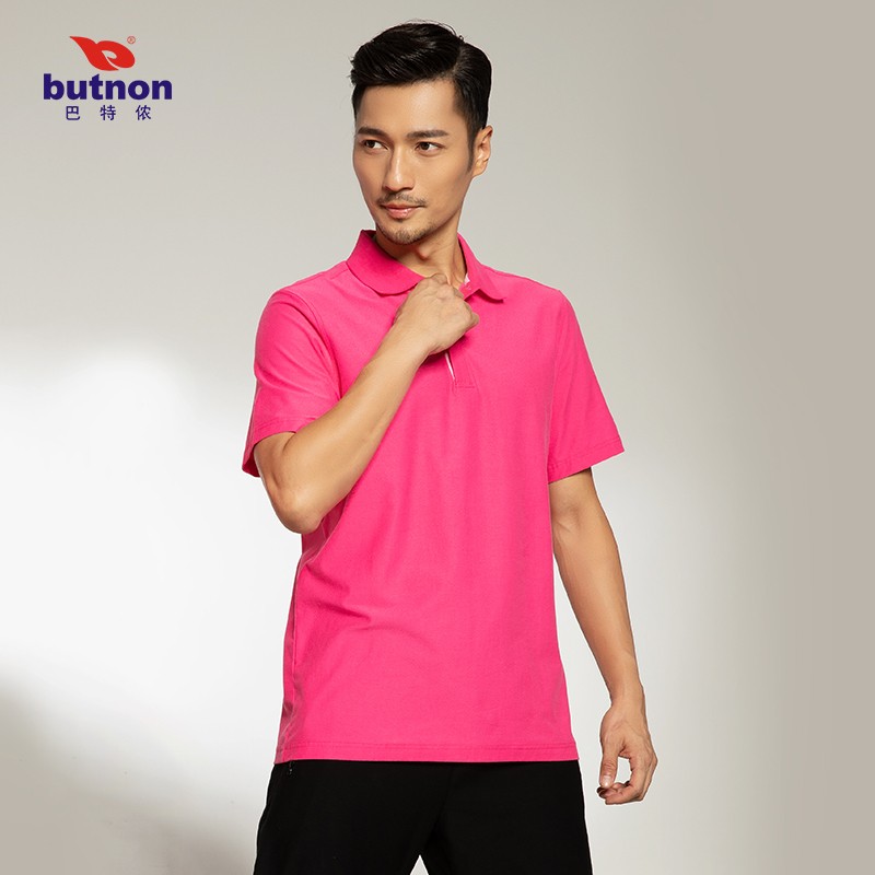 巴特侬(butnon)polo衫麻棉清爽透气夏季运动t恤休闲短袖针织运动服