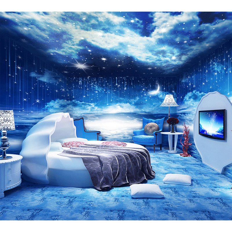星空壁纸酒店主题房ktv墙纸背景墙布吊顶天花板网吧酒吧定制壁画 款式