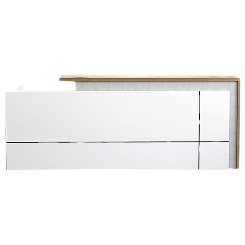 美轩戈前台收银台公司前台桌接待台酒店柜台服务台迎宾台简约现代板式办公前台 1.4米*0.6米右侧柜