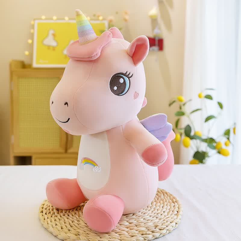 迪士尼(disney)独角兽公仔同款彩虹可爱小飞马抱枕搬家礼物毛绒玩具