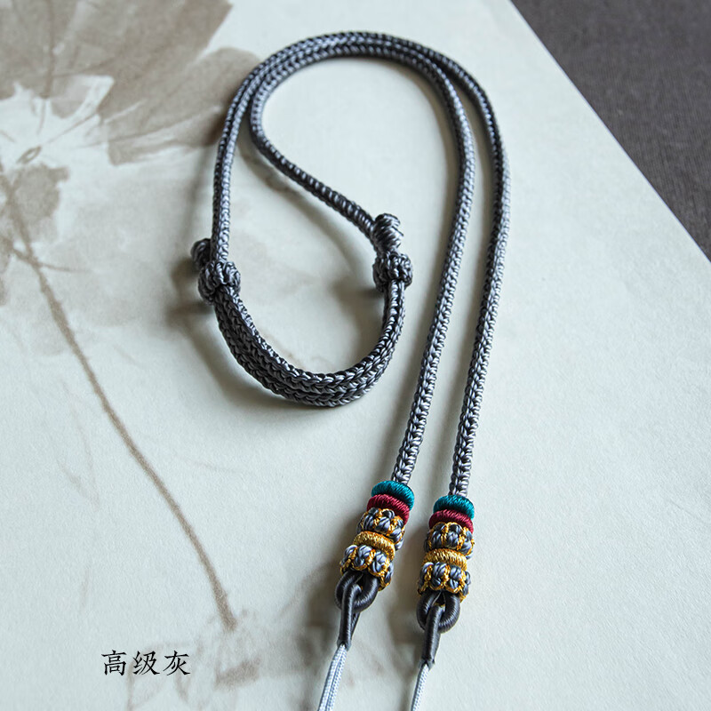 石俞记 手工编织项链挂绳转运珠天珠挂绳横竖穿四面佛结男女可调节