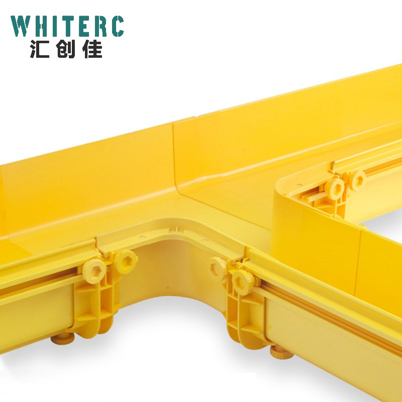 汇创佳（WHITERC）光纤槽道 ABS绝缘阻燃塑料走线桥架尾纤槽三通240*100mm