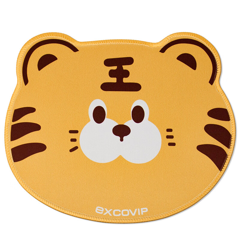 宜适酷(EXCO)小虎鼠标垫小号布面橡胶锁边可爱卡通动漫笔记本电脑办公底部防滑垫9784