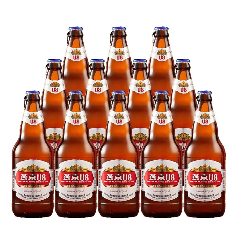 燕京啤酒 8度U8优爽小度特酿啤酒 500ml*12瓶