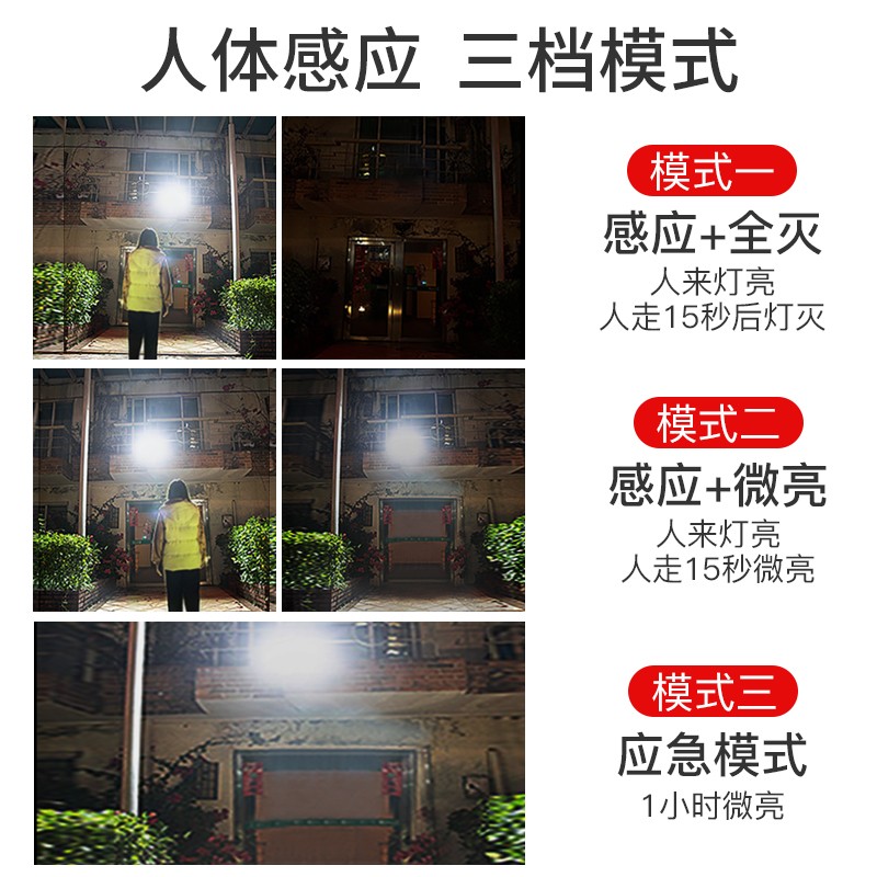 金树林 太阳能灯壁灯人体感应庭院灯户外家用太阳能路灯室外灯 广角感应+110颗高亮LED灯珠（2件装）