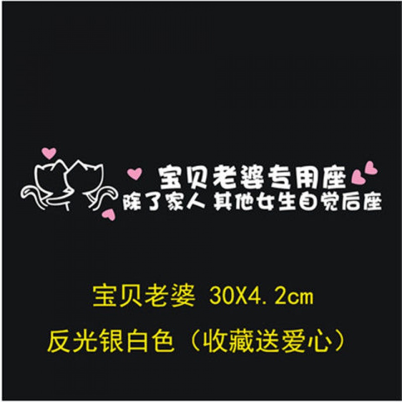 老婆专用座除了家人其他女生自觉后座文字车贴定制副驾驶车贴媳妇