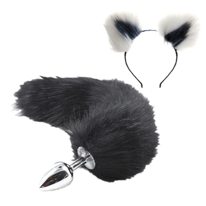 后庭猫狗毛绒耳朵尾巴外出肛栓女用另类玩具sm情趣激情用品器具大小号