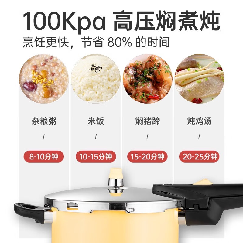 ukk德国工艺马卡龙304不锈钢高压锅家用防爆压力锅燃气灶电磁炉通用 浅绿 304不锈钢 20cm 4.5L