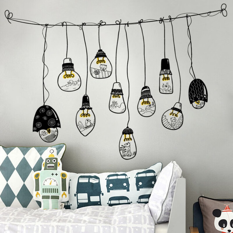 屋改造墙面装饰墙贴纸创意客厅卧室网红宿舍背景艺术ins贴画 黑白头像