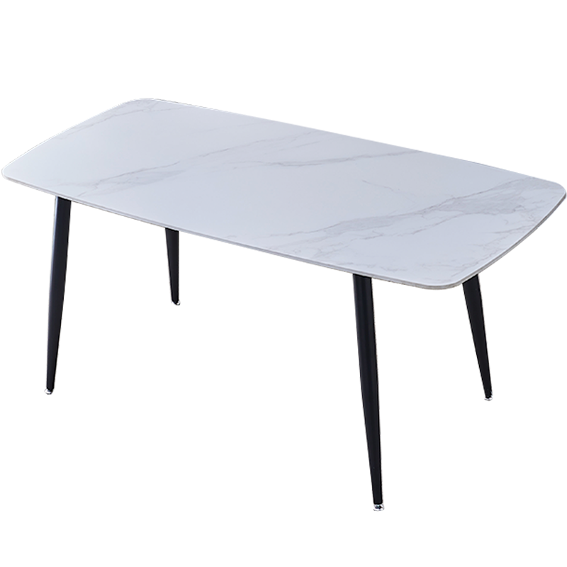 凝企 餐椅家用皮革软包餐桌椅子靠背餐厅客厅酒店北欧轻奢现代简约网红休闲咖啡厅洽谈酒店接待椅 1.2米雪山白(餐桌单个)