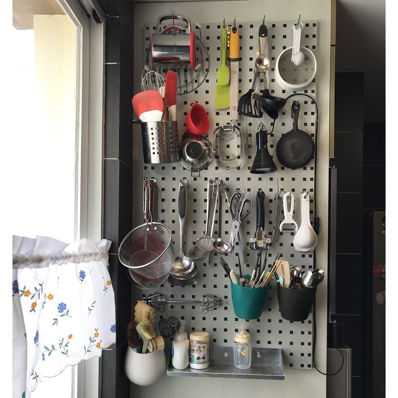 洞洞板置物架 烘焙工具挂板架方孔板多功能洞洞板挂钩工具墙货架展示