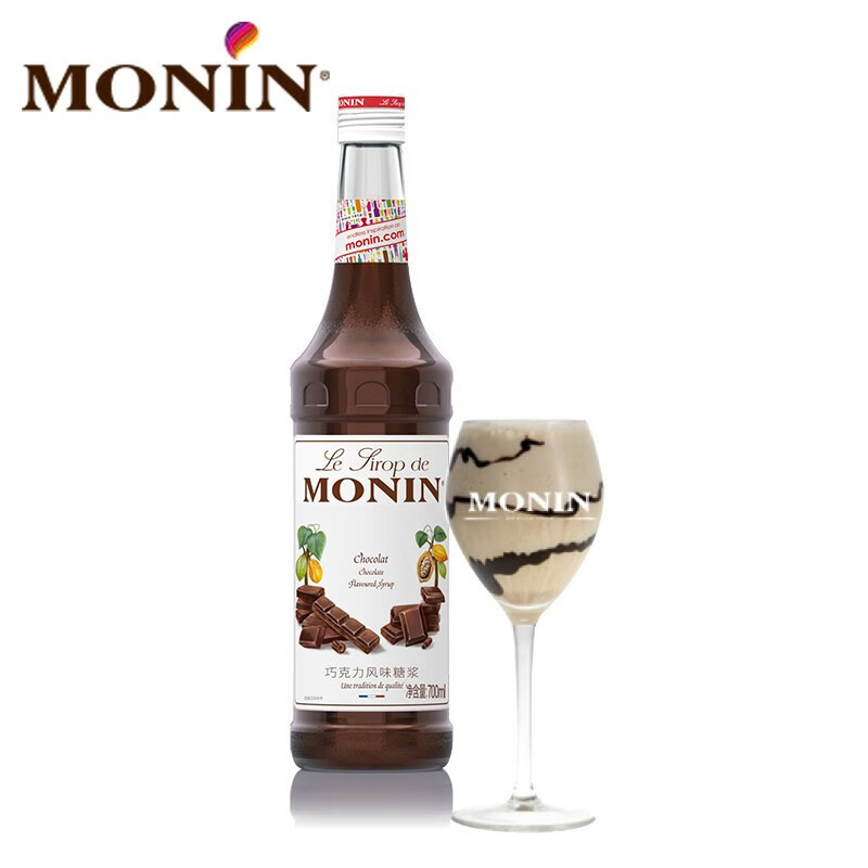 莫林（MONIN）巧克力风味糖浆玻璃瓶装700ml咖啡伴侣鸡尾酒奶茶饮料浓缩糖浆 巧克力风味糖浆 700ml