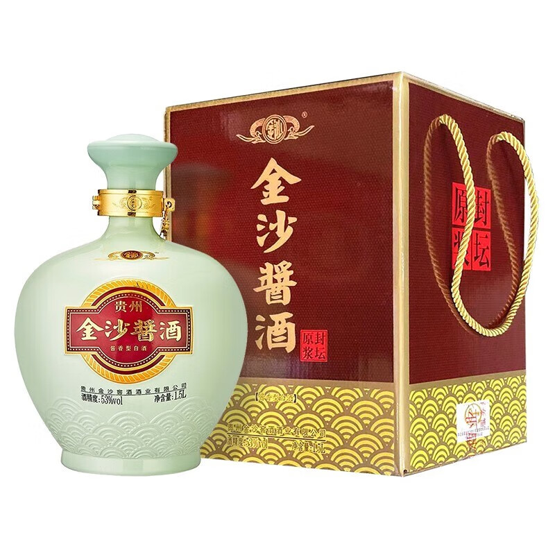 金沙回沙白酒 53度 1500ml 1坛 金沙酱酒封坛原浆 53度酱香型白酒
