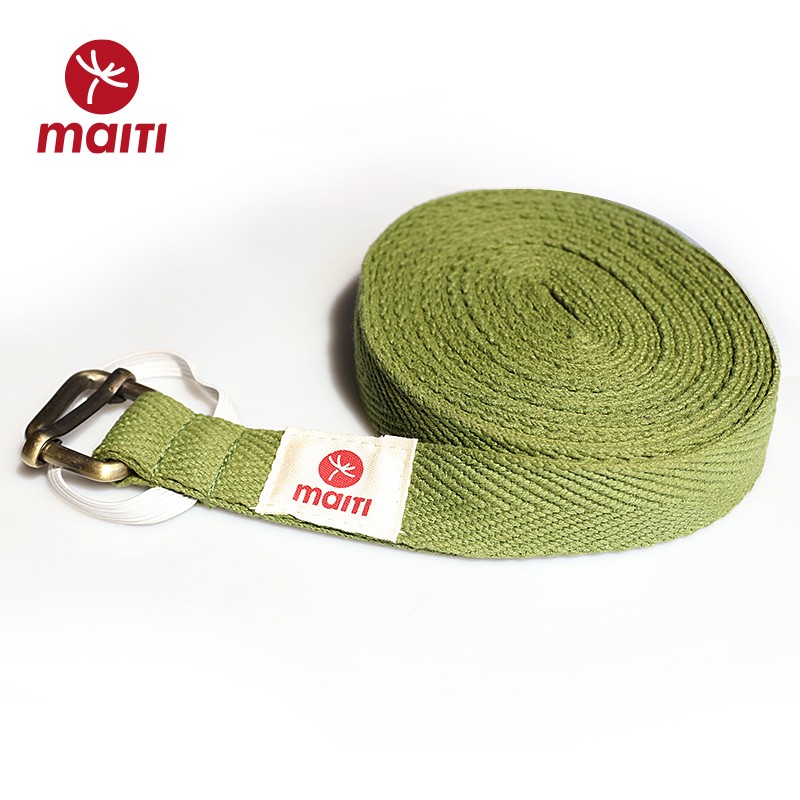 邁體（Maiti）艾揚格2.8米金屬扣棉質(zhì)伸展帶瑜伽繩拉伸瑜伽輔具 綠色