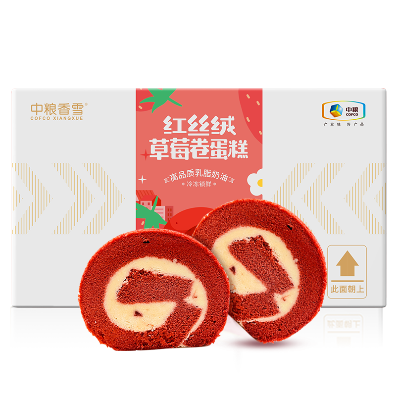中粮香雪红丝绒草莓卷蛋糕-价格走势及口感评测|新鲜蛋糕价格行情走势图