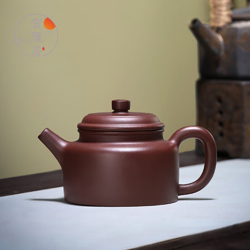 宫雁居宜兴原矿紫砂壶全手工名家紫砂茶壶家用泡茶茶具王建英紫泥德钟
