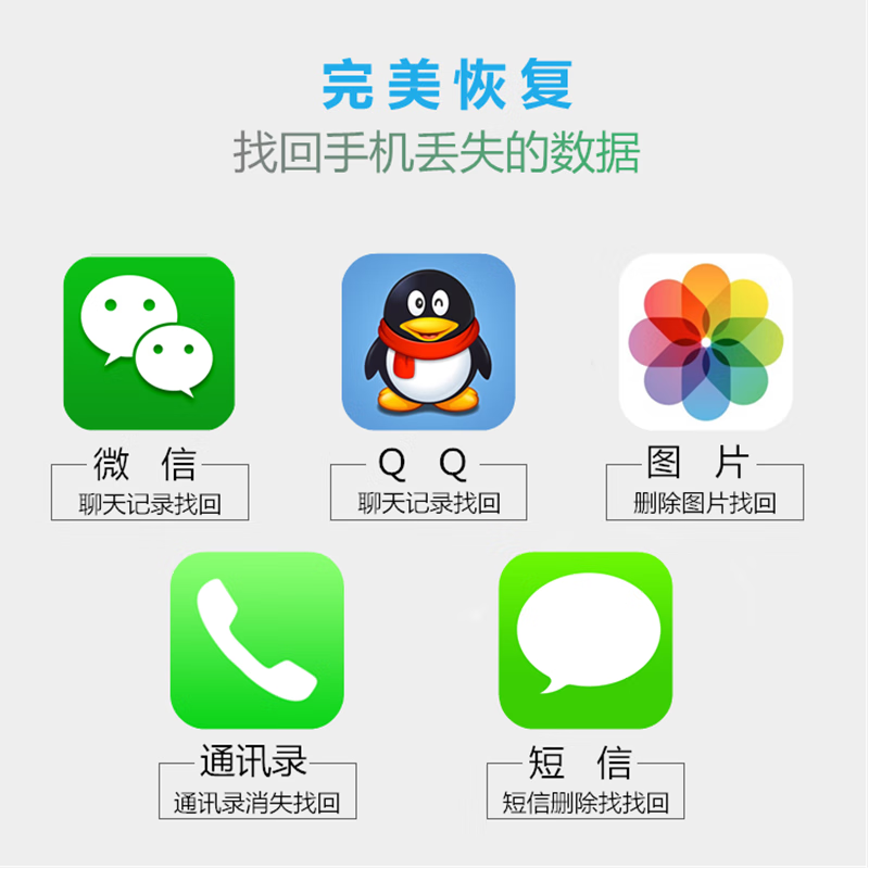 苹果安卓手机微信记录聊天误删找回好友通讯录照片联系人数据恢复远程