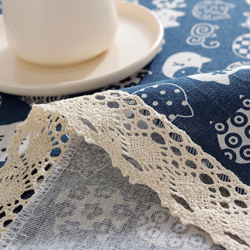 归隐桌布布艺仿棉麻格子卡通书桌垫家用防尘盖巾正长方形茶几餐桌布 灰格子-花边 60X60cm