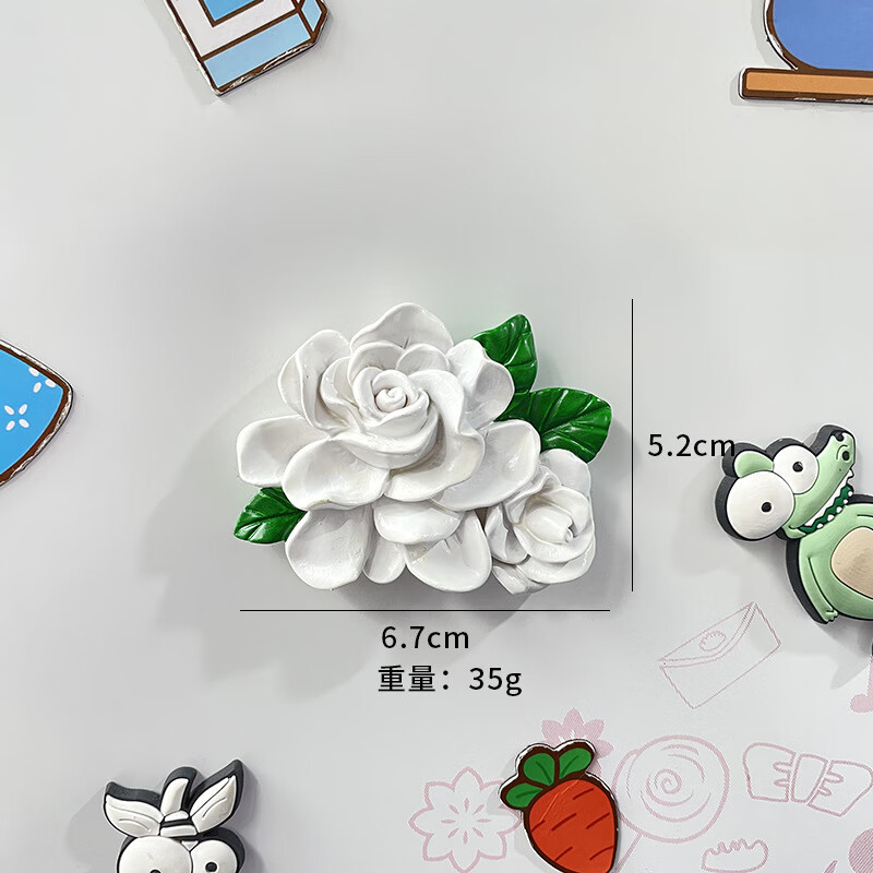 花束树脂冰箱贴创意立体磁力贴卡通磁铁吸铁石装饰磁贴片 月季