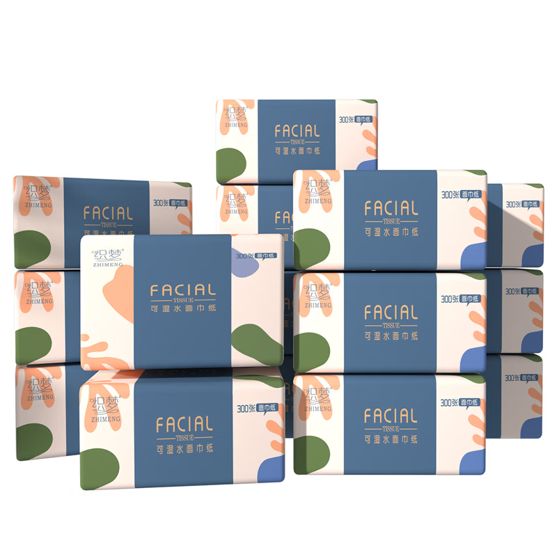 织梦【厂家直发】 大包抽纸巾原木浆纸巾家庭实惠装300张卫生纸大号餐 4层 300张*24包