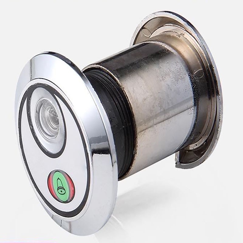 村防盗门猫眼门镜管径锌合金金属高清大广角220带后盖 银白大镜片45mm