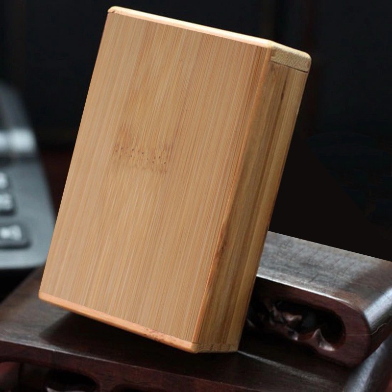 男士超薄防潮防压创意复古软硬盒滑盖烟盒烟夹烟盒保护套 竹木烟盒