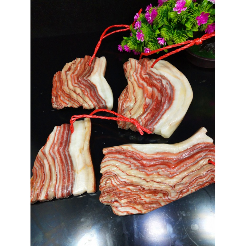 临宝得乐 家居装饰猪肉石奇石原石天然肉石石头观赏石桌面饰品摆件 号