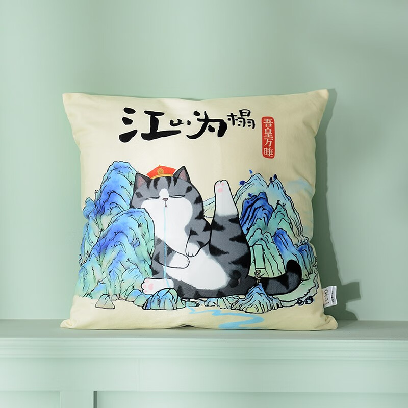 吾皇猫方形抱枕沙发靠枕床头靠垫汽车腰靠抱枕公仔办公室午睡枕座椅