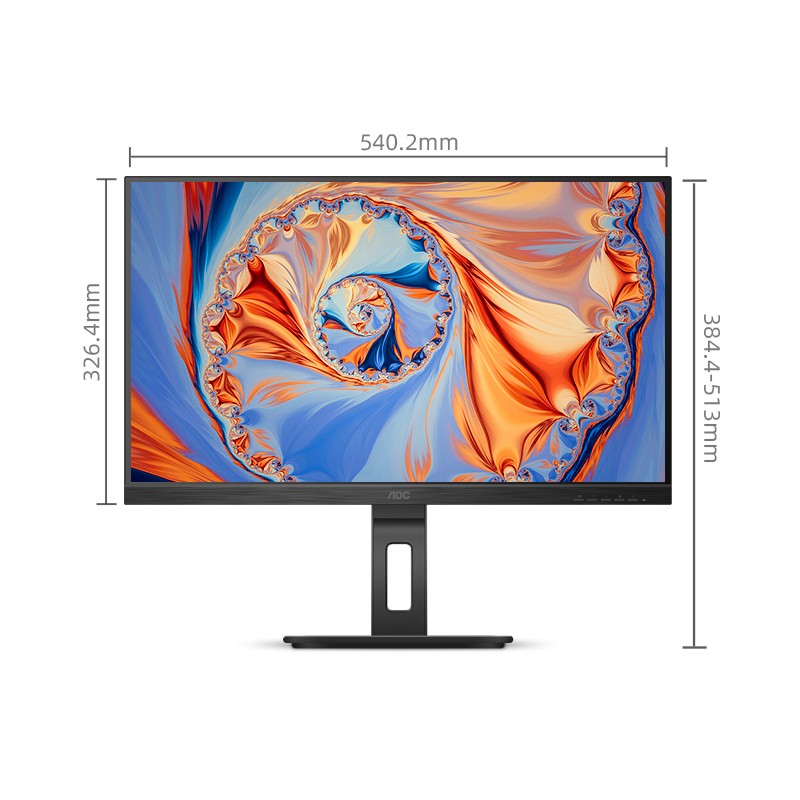 AOC电脑显示器 23.8英寸 2K高清 75Hz IPS Type-C 旋转升降 家用设计办公TUV低蓝光显示屏Q24P2C