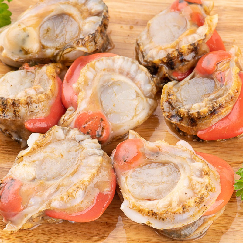 安峰山新鲜去壳大扇贝带黄大连水产冷冻海鲜蒜蓉粉丝扇贝肉加热即食